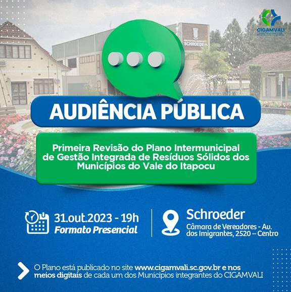 AUDIÊNCIA PÚBLICA - PLANO INTERMUNICIPAL DE GESTÃO INTEGRADA DE RESÍDUOS SÓLIDOS DOS MUNICÍPIOS DO VALE DO ITAPOCÚ