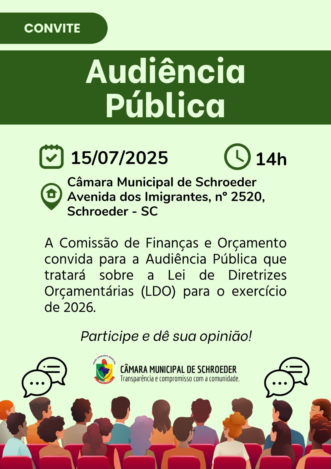 CONVITE - AUDIÊNCIA PÚBLICA LDO 2026