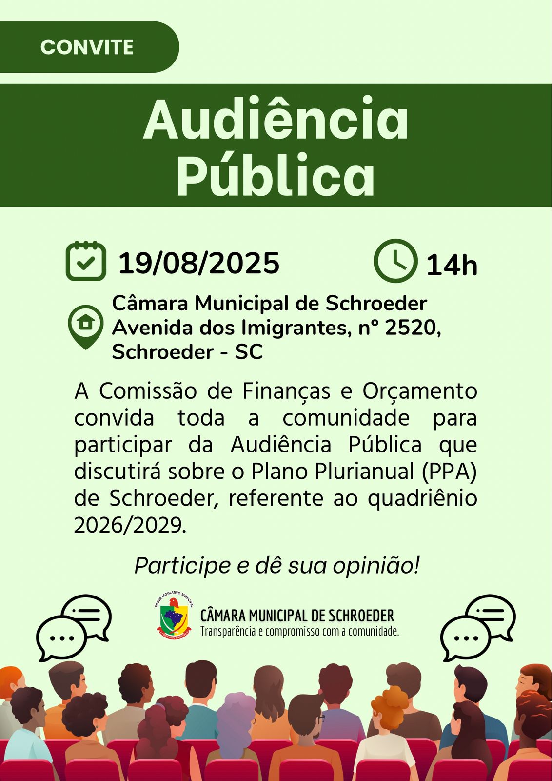 CONVITE - AUDIÊNCIA PÚBLICA PPA