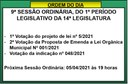 SESSÃO ORDINÁRIA DE 29/03/2021